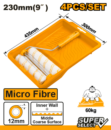 INGCO HKTCB042306 4-in-1 Paint Roller Kit 9in