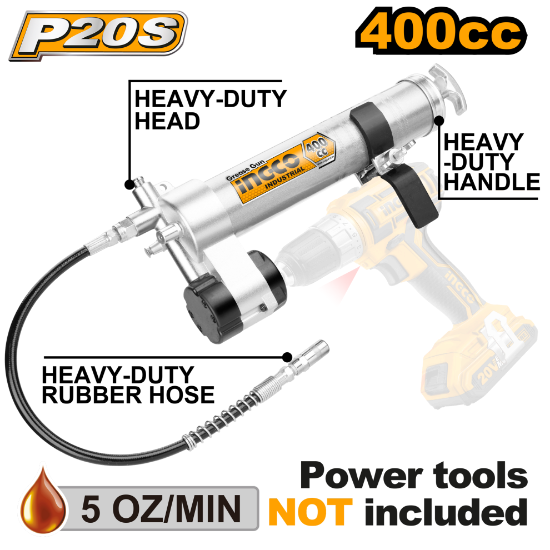 INGCO Drill-Powered Grease Gun 400cc 14oz CGULI2001