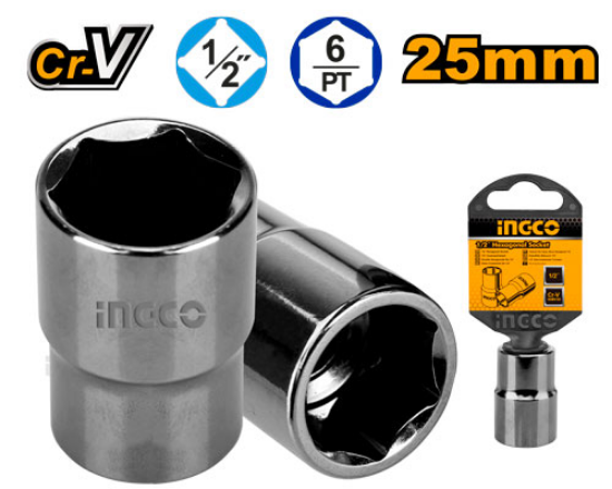 INGCO HHAST12251 1/2in Drive Socket 25mm