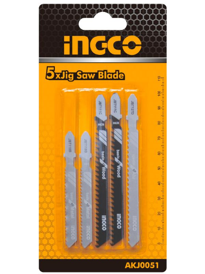 INGCO Jigsaw Blade Set 5pcs Wood Metal & Aluminium AKJ0051
