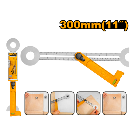 INGCO HAS3001 | مسترة قياس ورسم زوايا 11 بوصة (300 ملم)