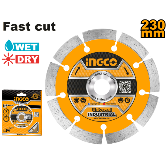 INGCO Segmented Diamond Disc 230x22.2mm Wet & Dry DMD012301