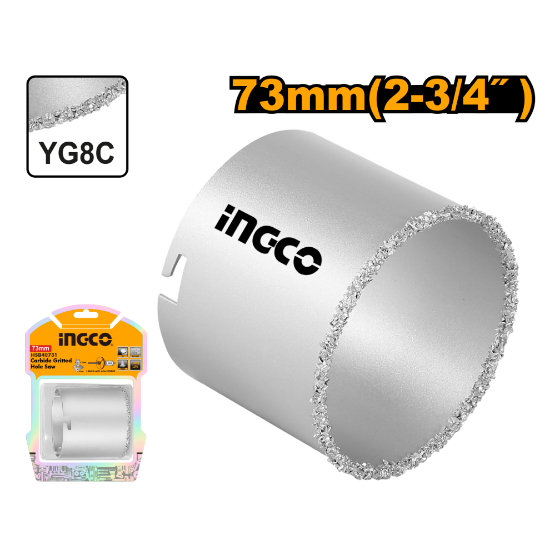 INGCO HSB40731 Diamond Hole Saw for Granite 73mm Box of 5
