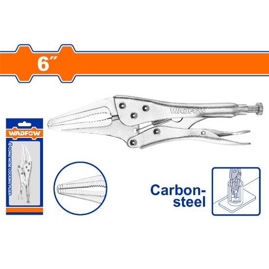 WADFOW Long Nose Locking Pliers 6in Carbon Steel WLP3106
