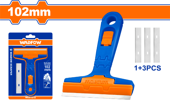 WADFOW Scraper with Movable Handle and 1+3 Blades 18x100mm WGS1618