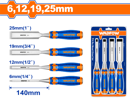 WADFOW Wood Chisel Set 4pcs 6-25mm WWC2204