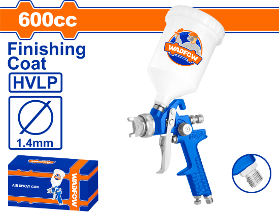 WADFOW Gravity Feed Spray Gun 1.4mm 600cc Plastic Cup WGA1506