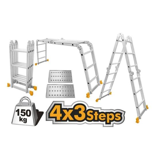 INGCO Multi-Purpose Aluminium Ladder 4x3 Steps HLAD04431