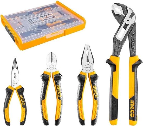 INGCO HKTV01P041 4 Piece Pliers Set in Stackable Box