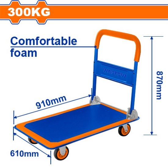 WADFOW Folding Platform Trolley 300kg 4 Wheels WWB1330