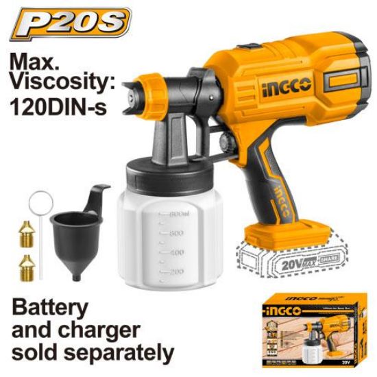 INGCO Cordless Paint Spray Gun 20V 800ml CSGLI2003