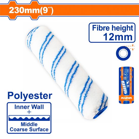 WADFOW Polyester Paint Roller Sleeve 9in 12mm WCB2909