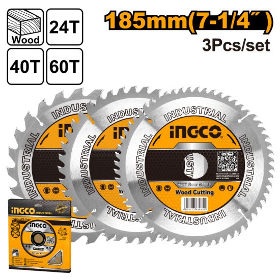 INGCO TSB51852153 | طقم أقراص قص خشب 185مم 6 قطع