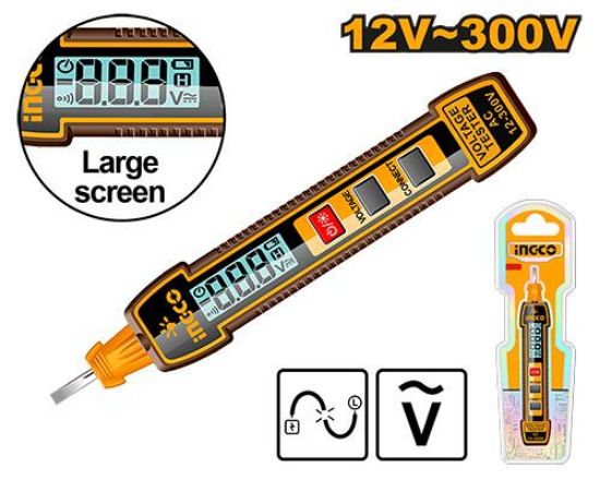 INGCO HSDT33001 Digital Voltage Tester Screwdriver AC 12-300V