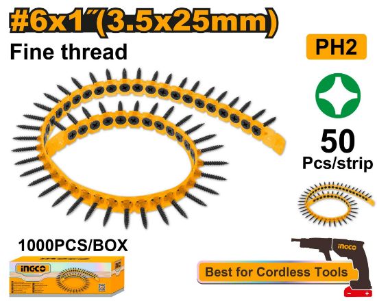 INGCO ANA19251 Collated Drywall Screws 3.5x25mm