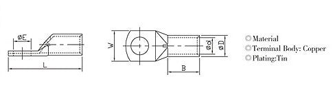V.E.M. Pure Copper Tube Lugs – High-Conductivity Tin-Plated Terminals V.E.M.