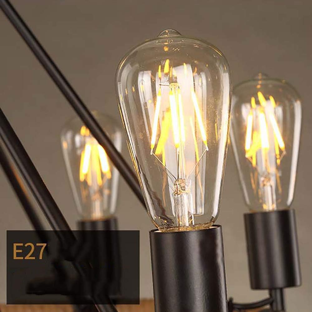 AUR -PEND-8801-D8 Ganges 8 Light Up Chandelier with Black Finish
