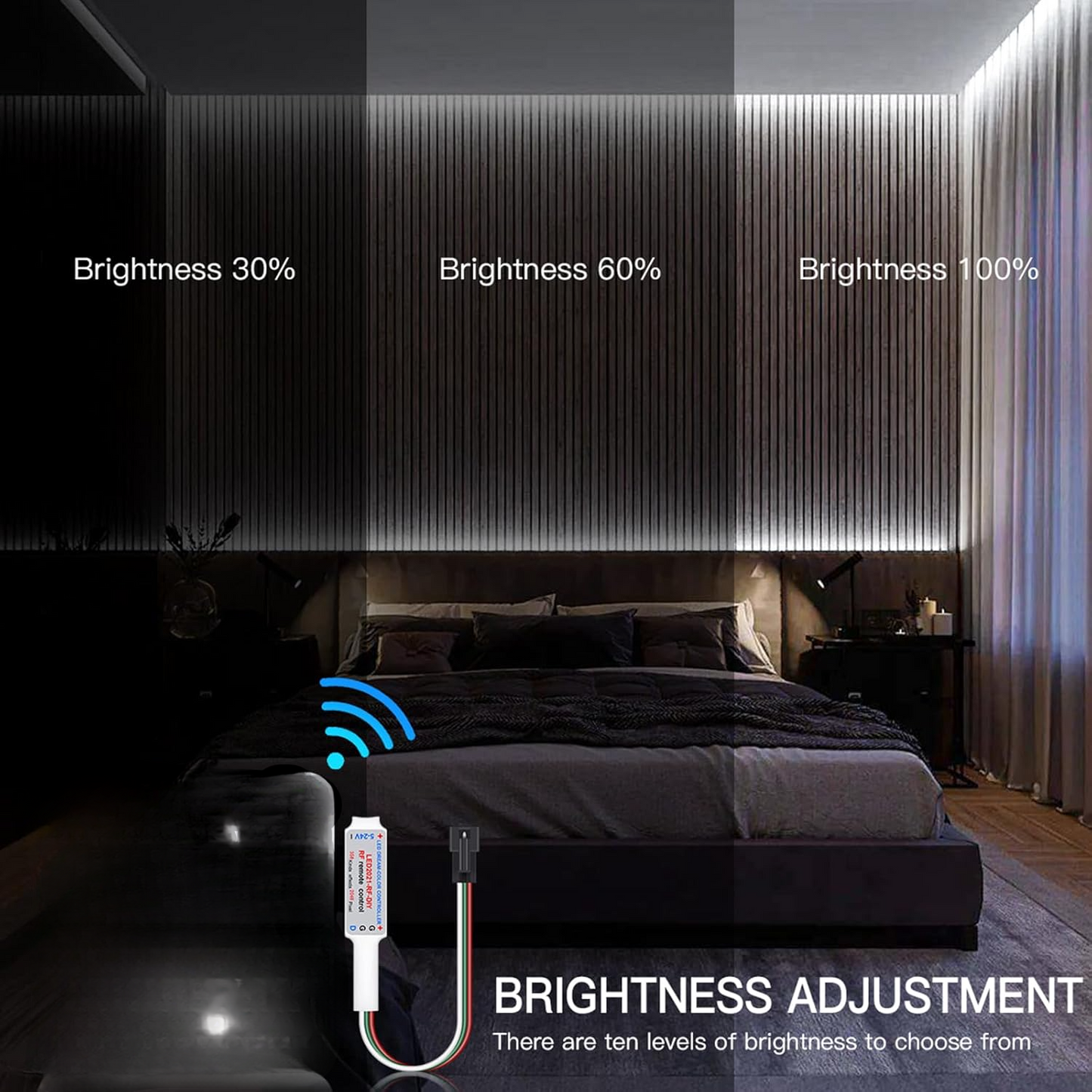 Aura LED Strip CCT Running Water 24V 10W 120L 8MM (10M/Roll, Dimmable, Dynamic Effects)