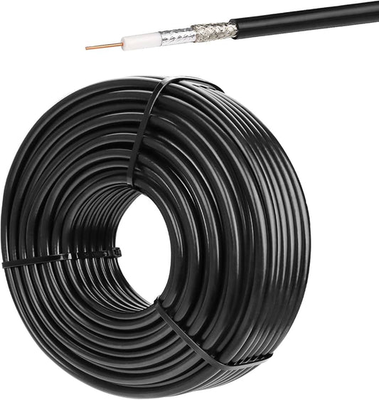 V.E.M. RG6 Coaxial Cable - 100m High-Shielding Black Roll V.E.M.
