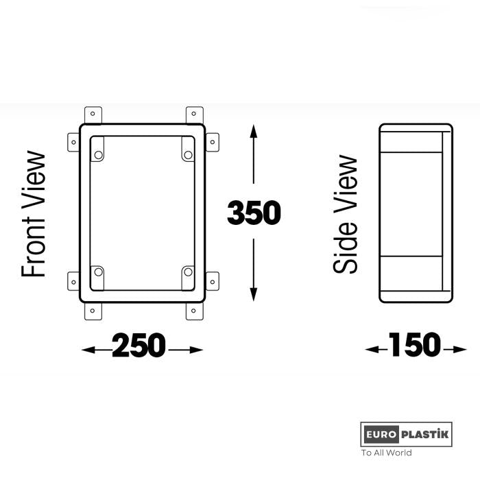 PC Board 250x350x150 dimensions
