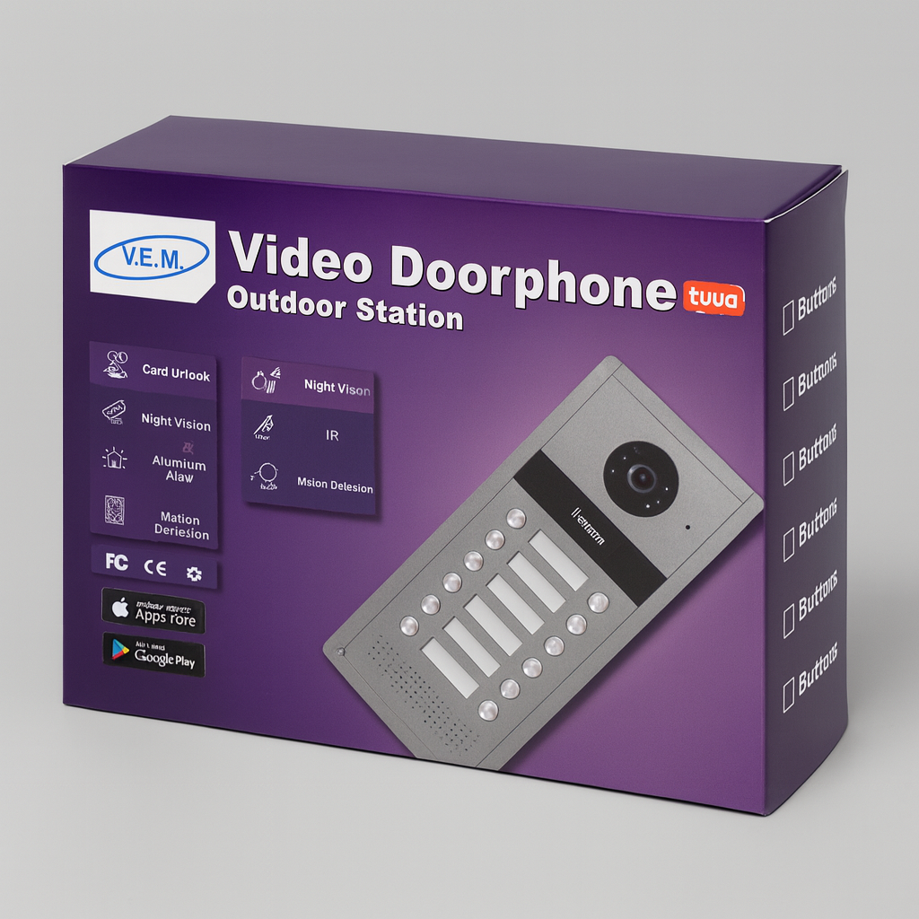 V.E.M. Video Doorphone Outdoor Station For 12 Apartments