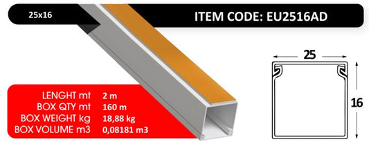 أنابيب PVC لاصقة 25×16 – IP40 – 2 متر