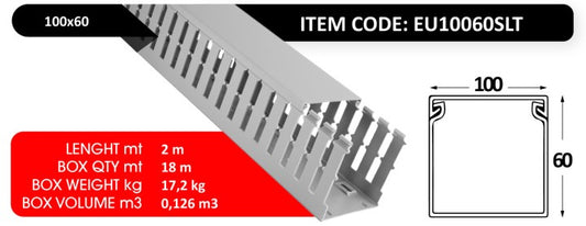 Slotted Cable Trunking 100×60 – 2 Meters