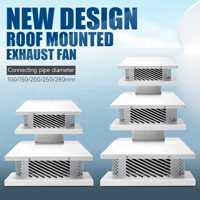VEM-HEE-100IZR 4-Inch White Roof Mounted Exhaust Fan 220V Centrifugal Roof Fan