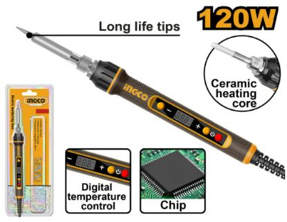 INGCO Soldering Iron 120W Digital Temperature Control Ceramic Heating Core SI01610