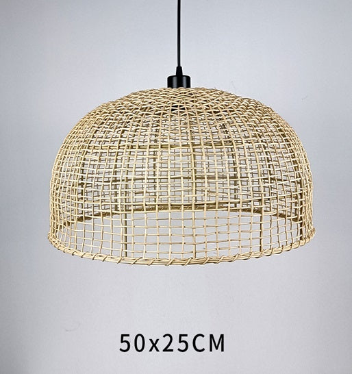 AURA Woven Rattan Dome Pendant Light - 45cm Aura Lighting