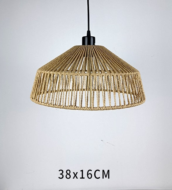 AURA Woven Paper Rope Flared Pendant Light - 38cm Aura Lighting