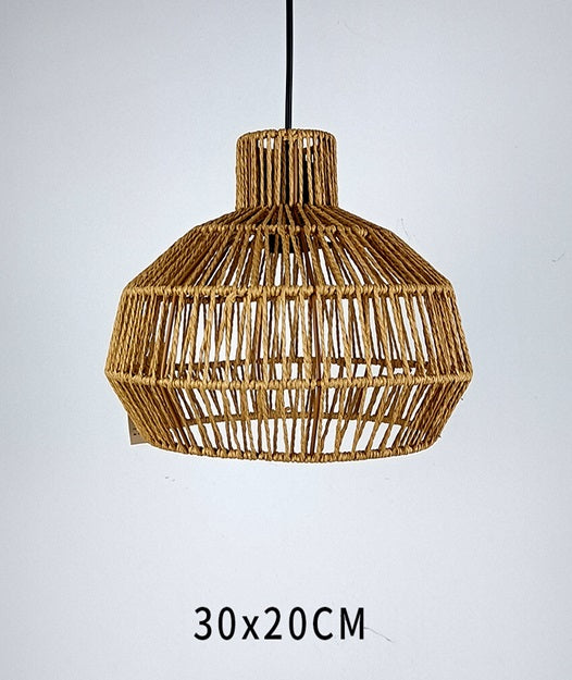 AURA Woven Paper Rope Tiered Bell Pendant Light - 30cm Aura Lighting