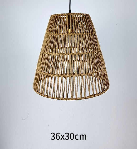 AURA Woven Paper Rope Conical Pendant Light - 36cm Aura Lighting