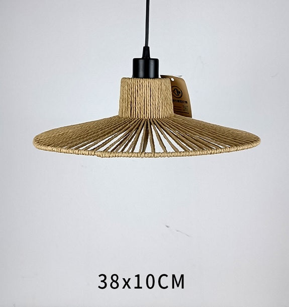 AURA Woven Paper Rope Saucer Pendant Light - 38cm Aura Lighting