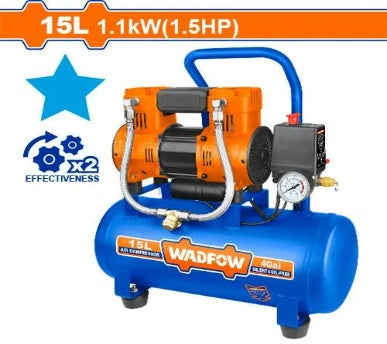 WADFOW 15L 2×1100W (1.5HP) كومبرسور هواء كاتم Wadfow