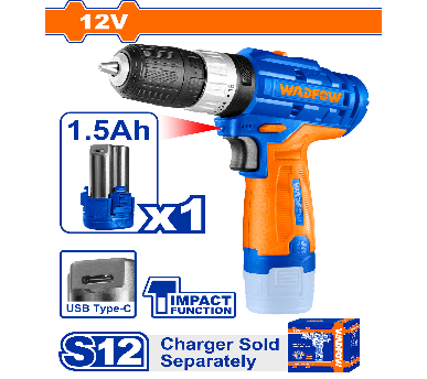 WADFOW 12V 1 Batt مقدح بطارية ليثيوم رجراج سرعتين Wadfow