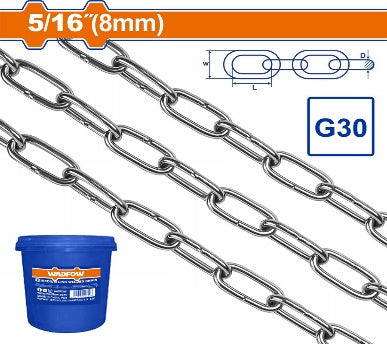 WADFOW 8mm(5/16") 25Kg 21m G30 جنزير مزيبق Wadfow