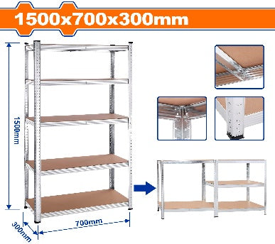 WADFOW (W700xD300xH1500)mm ستاند خمس رفوف Wadfow