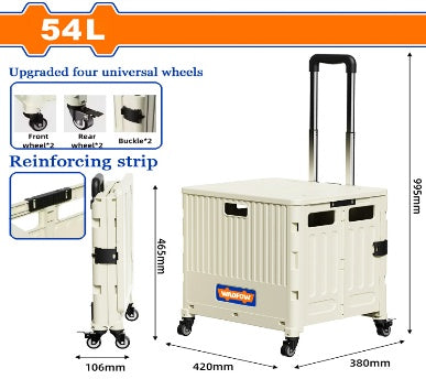 WADFOW 54L (420x380x995)mm صندوق بعجلات قابل للطي Wadfow