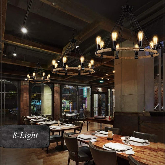 AUR - PEND - 8801 - D8 Ganges 8 Light Up Chandelier with Black Finish - Lighting - Aura Lighting - Azar Group