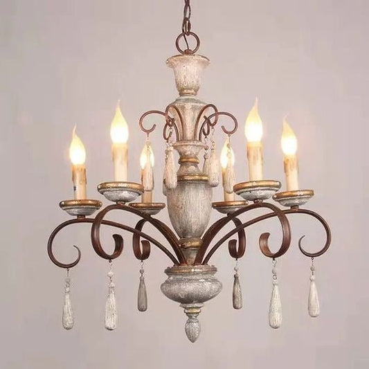 AUR - PEND - SY88121 - 6 Vintage - Inspired 6 - Light Chandelier - Lighting - Aura Lighting - Azar Group