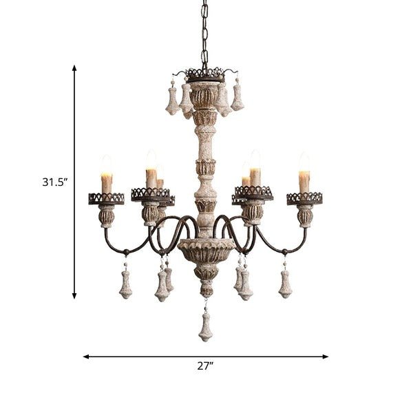 AUR - PEND - SY88137 - 6 Vintage - Inspired 6 - Light Chandelier - Lighting - Aura Lighting - Azar Group