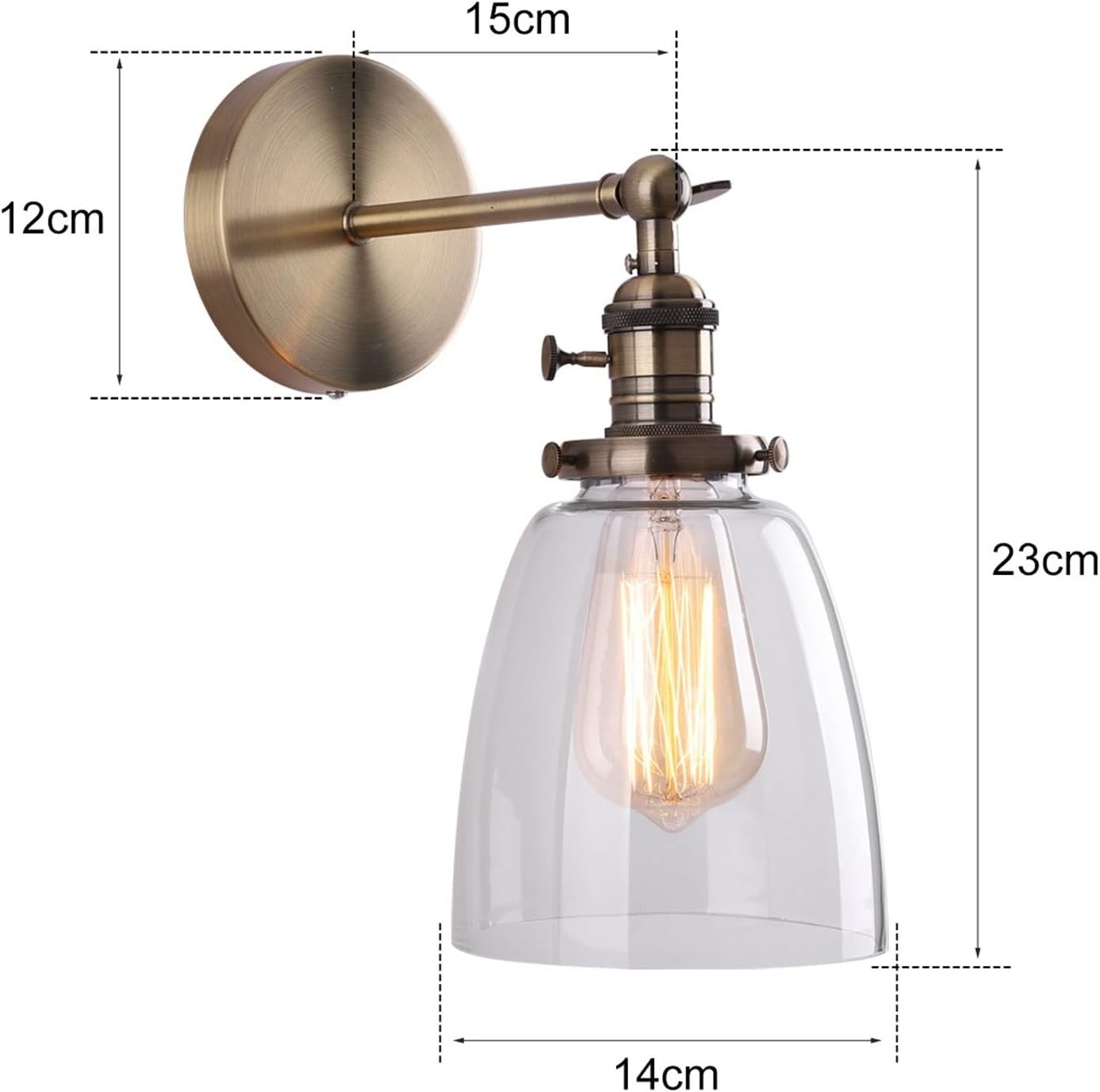 AUR - WL - 6058 - 1W Darleen Black 1 - Light Industrial Wall Sconce with Glass Shade - Lighting - Aura Lighting - Azar Group