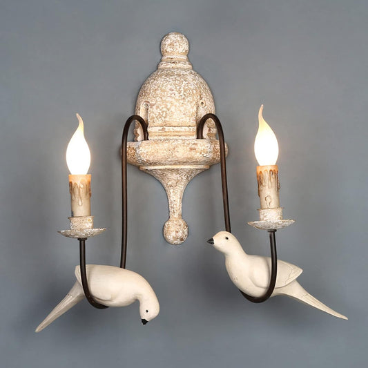 AUR - WL - SY88005 - 2 Molière French Country 2 Light Rusted Arm Doves Sconce - Lighting - Aura Lighting - Azar Group