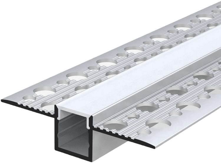 Aura Aluminum Silver Profile 13×13mm Trimless with Milky Cover - Aura Lighting - Azar Group