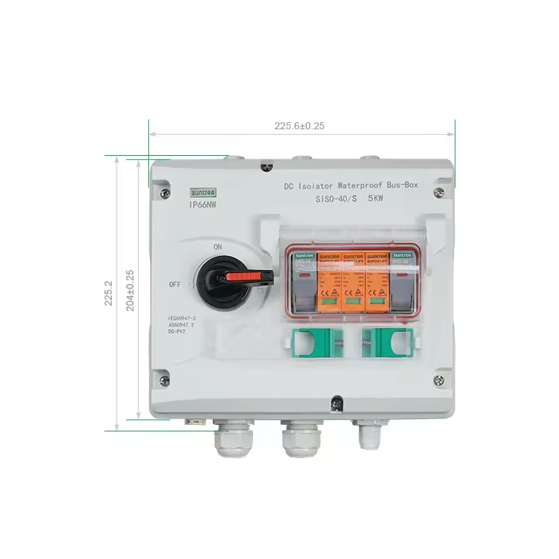 Suntree SISO-40/S 5KW - 1 IN 1 OUT - 2PCS Fuse - SPD 1000V - Isolator Switch -