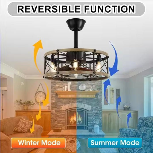 GS - W02 - 51 51cm Industrial Farmhouse Ceiling Fan with Light - Ceiling Fan with Light - Aura Lighting - Azar Group