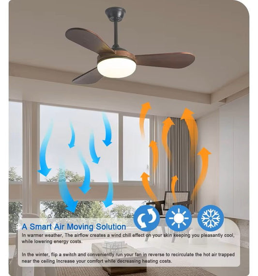 GS2393 29 - Inch Modern Ceiling Fan with LED Light - Ceiling Fan with Light - Aura Lighting - Azar Group