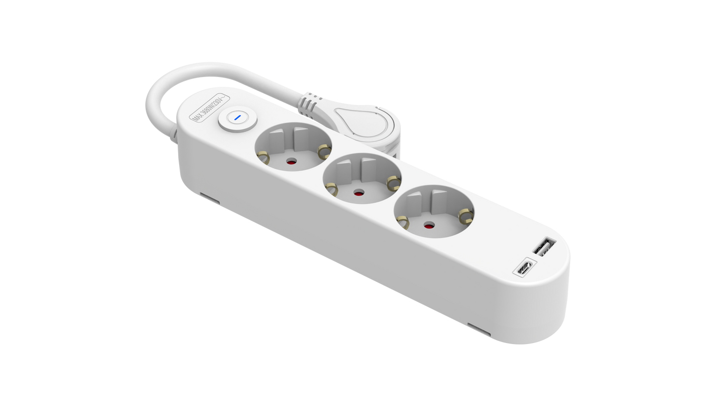 V.E.M. 3-Way Multiple Socket with USB – Power & Charging in One