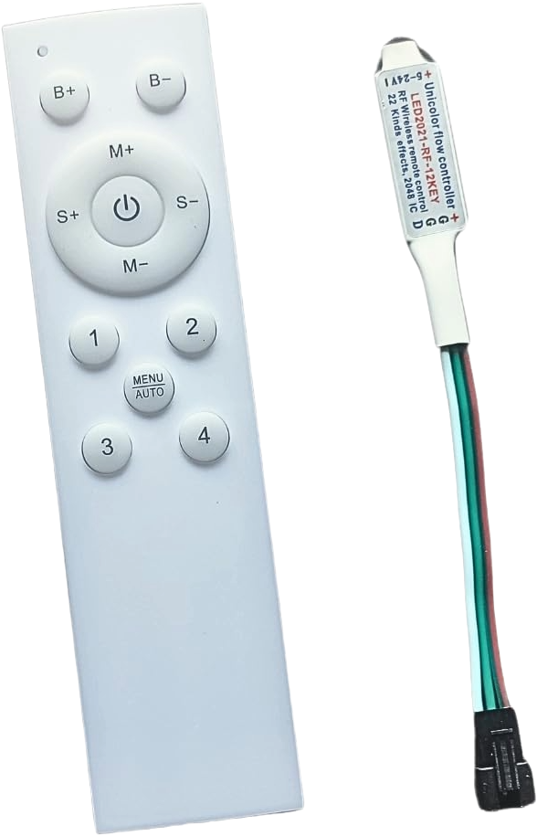 Aura Remote Control Dimmer & Controller for 24V CCT Running Water LED Strip (120L, 8MM)